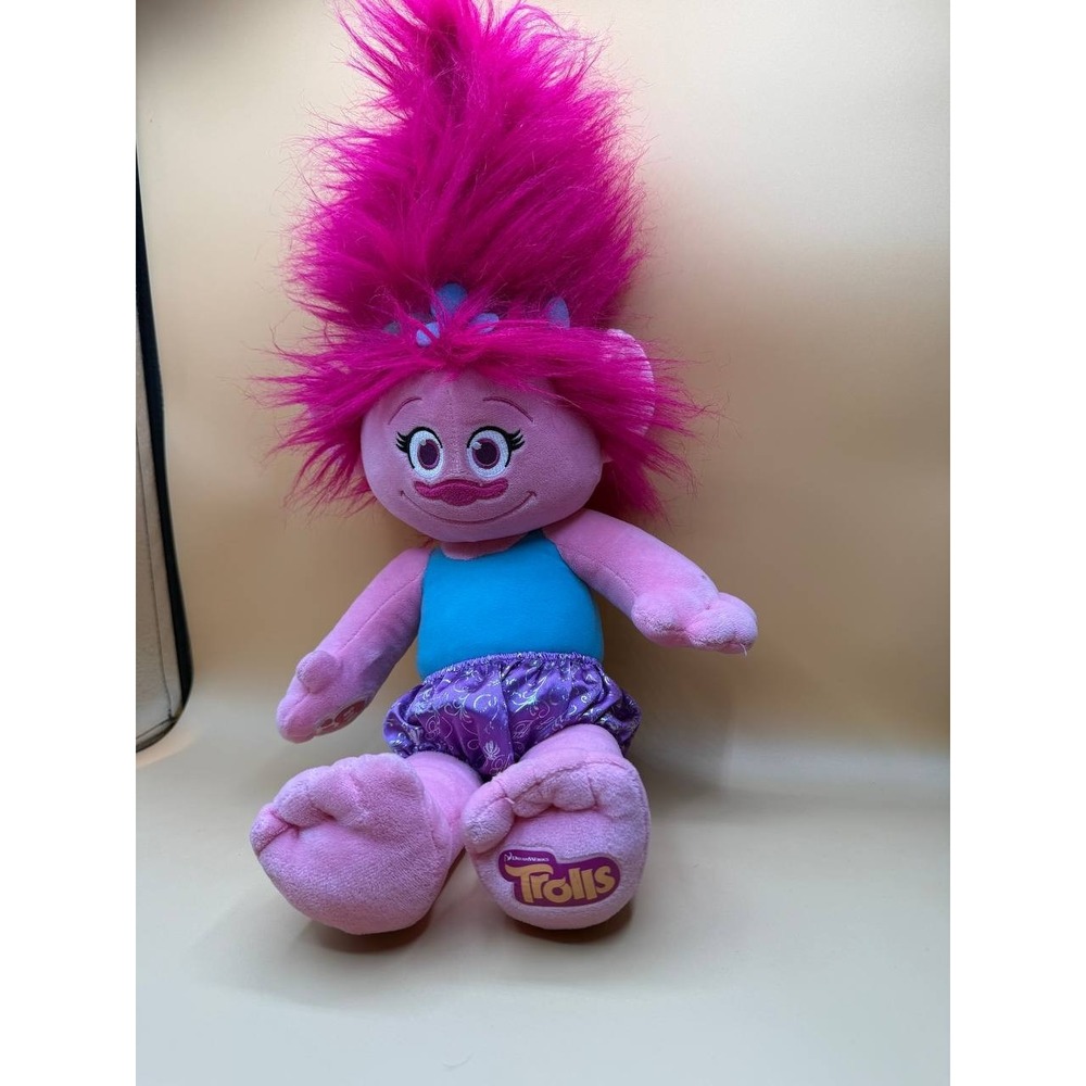 Build A Bear Trolls Princess Poppy Stuffed Doll 23" Plush Pink DreamWorks